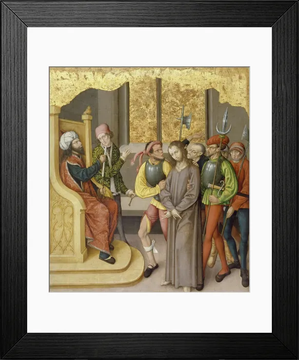 Framed Print : Altarpiece with the Passion of Christ: Christ before High Priest, c1480-1495. Creator: Unknown Framed Print : Altarpiece with the Passion of Christ: Christ before High Priest, c1480-1495. Creator: Unknown