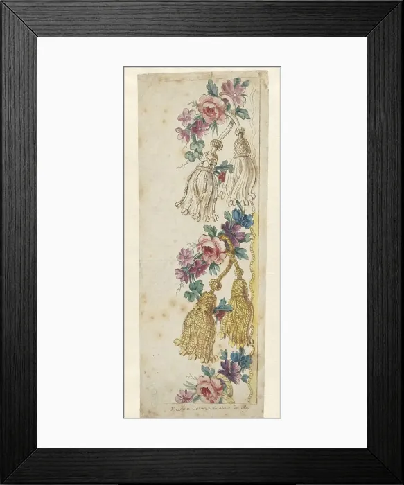 Framed Print : Design for an Embroidered Border, c.1765-1775. Creator: Charles-Germain de Saint-Aubin Framed Print : Design for an Embroidered Border, c.1765-1775. Creator: Charles-Germain de Saint-Aubin