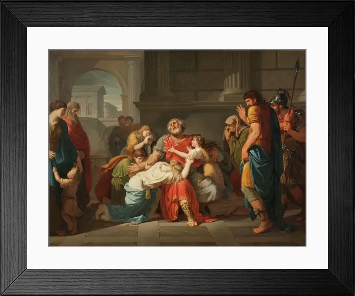 Framed Print : The Blind Oedipus Commending his Children to the Gods , 1784. Creator: Bénigne Gagneraux Framed Print : The Blind Oedipus Commending his Children to the Gods , 1784. Creator: Bénigne Gagneraux