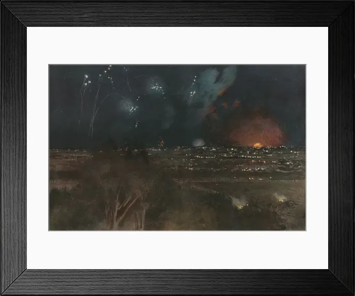 Framed Print : In Flanders; The Yser Offensive (1917); Bombardment of German lines... 1917. Creator: Unknown Framed Print : In Flanders; The Yser Offensive (1917); Bombardment of German lines... 1917. Creator: Unknown