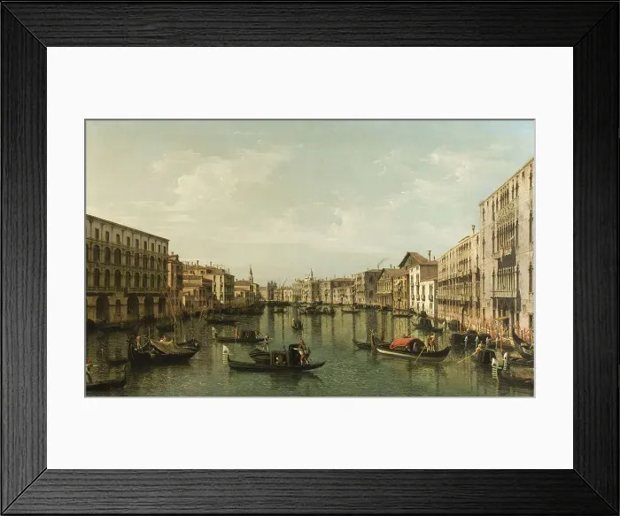 Framed Print : View of Grand Canal with the Palazzi Foscari and Moro Lin, mid-late 18th century. Creator: Bernardo Bellotto Framed Print : View of Grand Canal with the Palazzi Foscari and Moro Lin, mid-late 18th century. Creator: Bernardo Bellotto