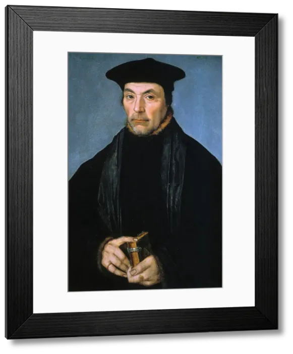 Framed Print : Portrait of a Scholar or Preacher, 1529. Creator: Unknown Framed Print : Portrait of a Scholar or Preacher, 1529. Creator: Unknown