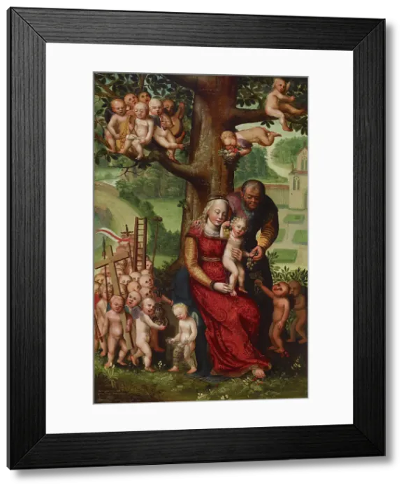 Framed Print : Repose on Flight into Egypt with Many Angels, 16th century. Creator: Unknown Framed Print : Repose on Flight into Egypt with Many Angels, 16th century. Creator: Unknown