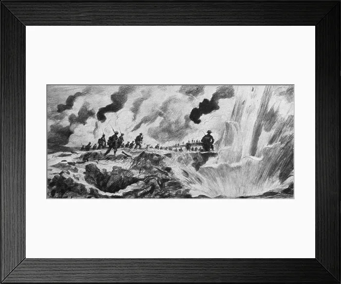 Framed Print : English Attack of July 31, 1917; British infantry advance... 1917. Creator: A Forestier Framed Print : English Attack of July 31, 1917; British infantry advance... 1917. Creator: A Forestier