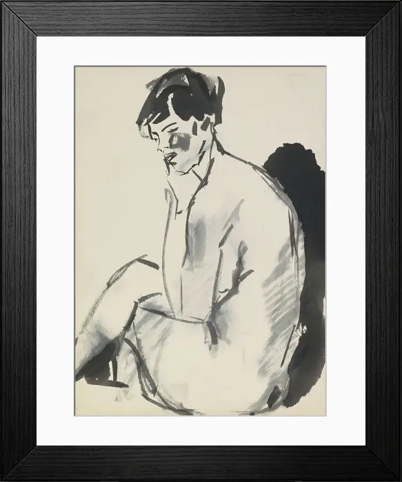 Framed Print : Seated Female Nude, c.1915-1934. Creator: Isaac Lazerus Israels Framed Print : Seated Female Nude, c.1915-1934. Creator: Isaac Lazerus Israels