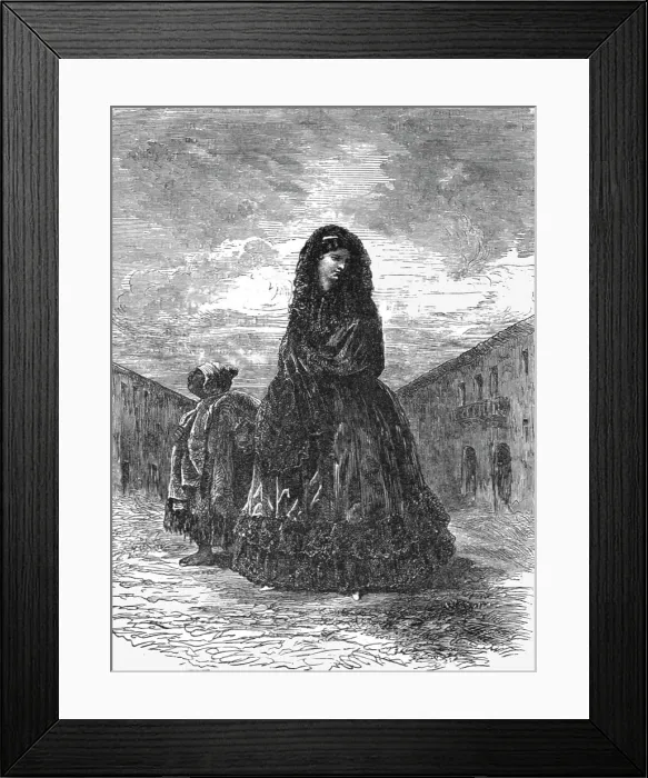 Framed Print : A Peruvian Belle; A Ramble in Peru, 1875. Creator: Unknown Framed Print : A Peruvian Belle; A Ramble in Peru, 1875. Creator: Unknown