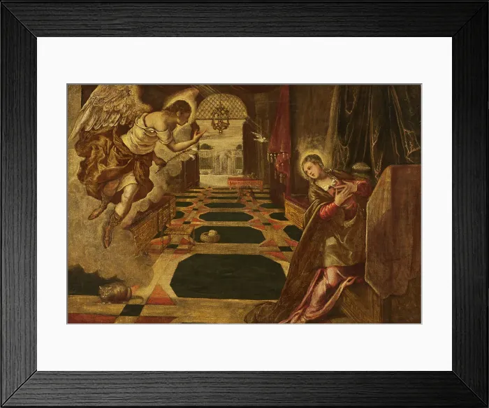 Framed Print : The Annunciation. Creator: Workshop of Tintoretto Framed Print : The Annunciation. Creator: Workshop of Tintoretto