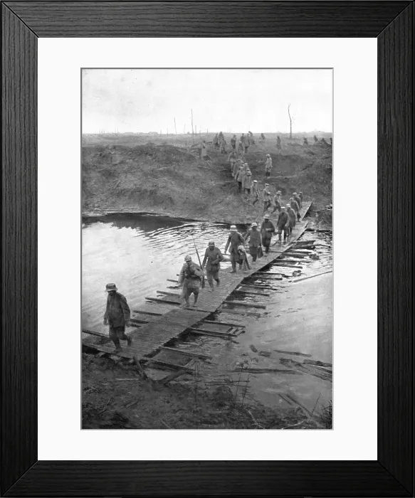 Framed Print : Four Hours After The Attack; At 9 a.m. on July 31, 1917, the first German prisoners... 1917. Creator: Unknown Framed Print : Four Hours After The Attack; At 9 a.m. on July 31, 1917, the first German prisoners... 1917. Creator: Unknown