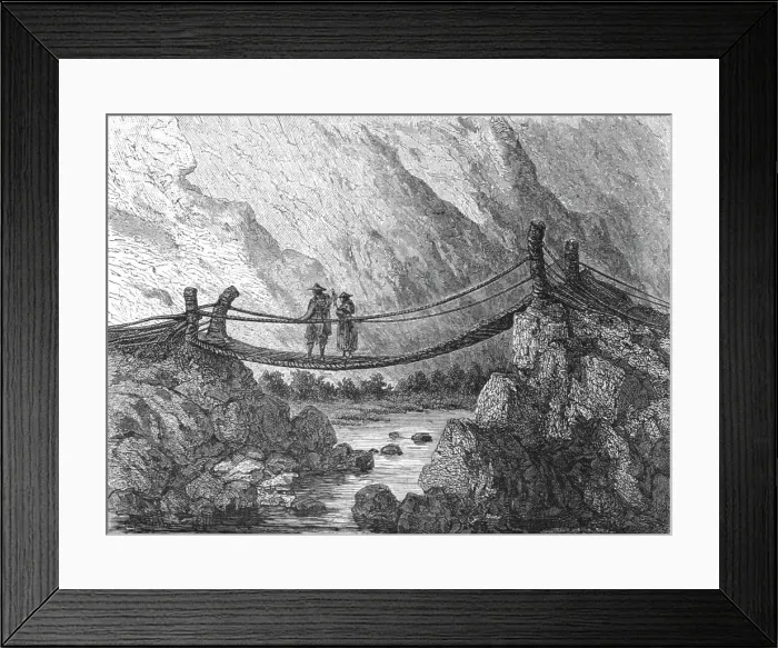 Framed Print : Bridge of Surco; A Ramble in Peru, 1875. Creator: Unknown Framed Print : Bridge of Surco; A Ramble in Peru, 1875. Creator: Unknown