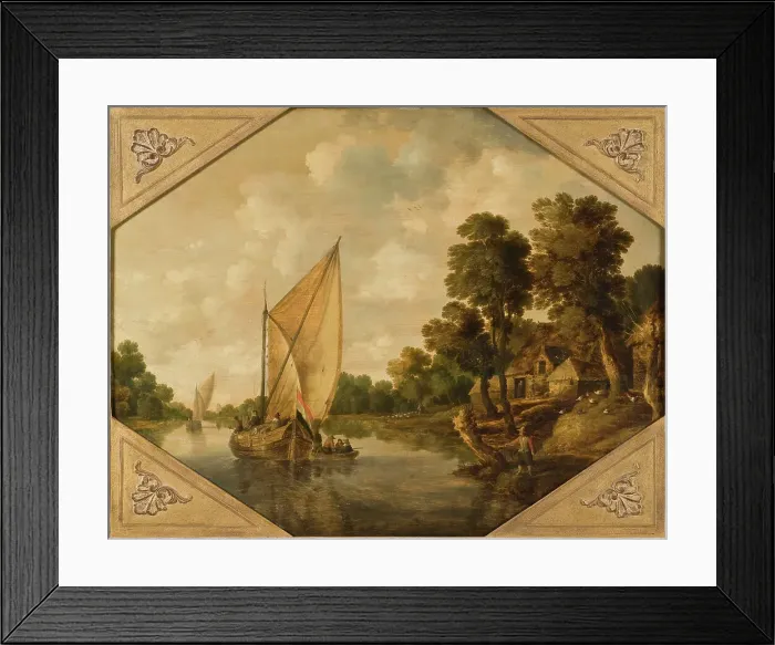 Framed Print : River Landscape. Creator: Bonaventura Peeters I Framed Print : River Landscape. Creator: Bonaventura Peeters I
