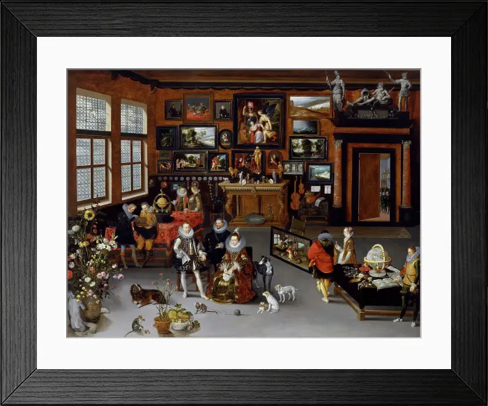 Framed Print : The Archdukes Albert and Isabella Visiting the Collection of Pierre Roose, c1621-1623. Creator: Hieronymus Francken II Framed Print : The Archdukes Albert and Isabella Visiting the Collection of Pierre Roose, c1621-1623. Creator: Hieronymus Francken II