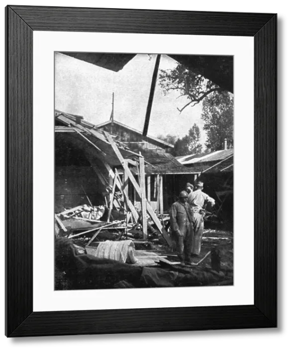 Framed Print : Bombardment of Vadelaincourt Hospital; The barracks were bombed on August 20... 1917. Creator: Unknown Framed Print : Bombardment of Vadelaincourt Hospital; The barracks were bombed on August 20... 1917. Creator: Unknown