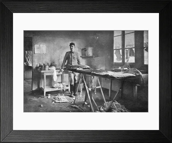 Framed Print : Bombardment of Vadelaincourt Hospital; The room where, on September 4, a surgeon... 1917. Creator: Unknown Framed Print : Bombardment of Vadelaincourt Hospital; The room where, on September 4, a surgeon... 1917. Creator: Unknown