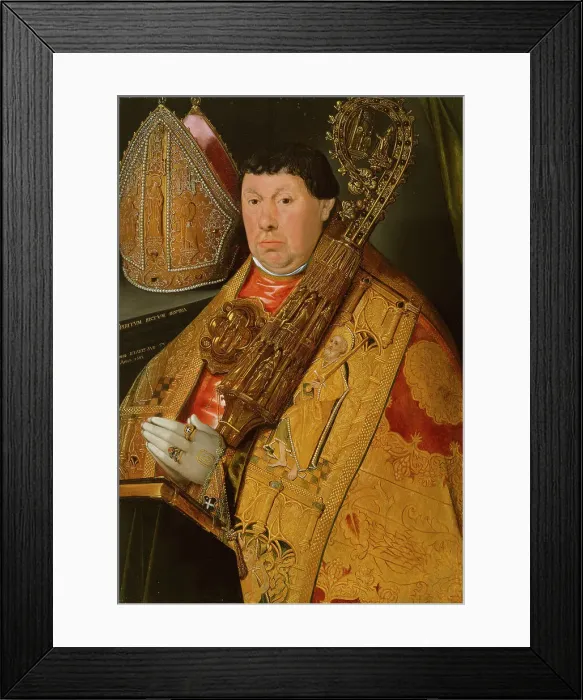 Framed Print : Portrait of Abbot Nicholas à Spira, 1563. Creator: Jacques de Poindre Framed Print : Portrait of Abbot Nicholas à Spira, 1563. Creator: Jacques de Poindre