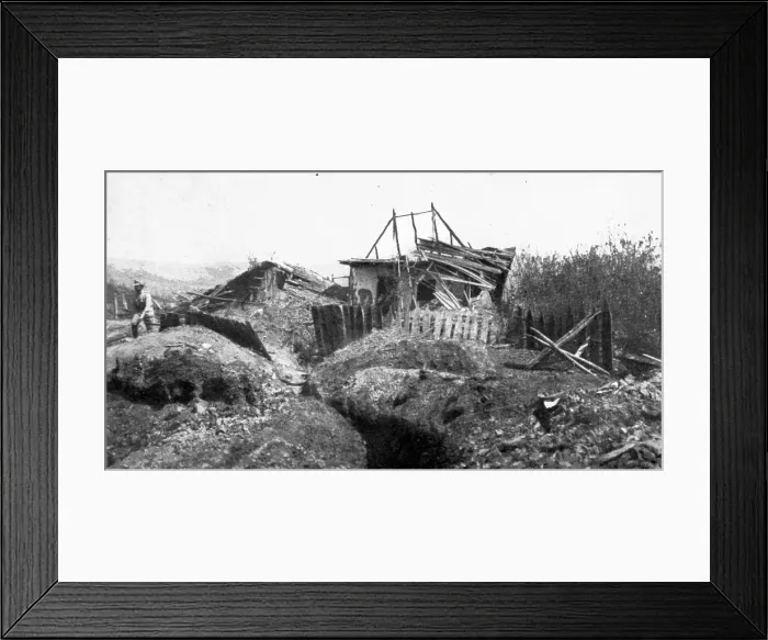Framed Print : Our Romanian Allies; A German blockhouse captured by Romanians on the Marastii... 1917. Creator: Unknown Framed Print : Our Romanian Allies; A German blockhouse captured by Romanians on the Marastii... 1917. Creator: Unknown