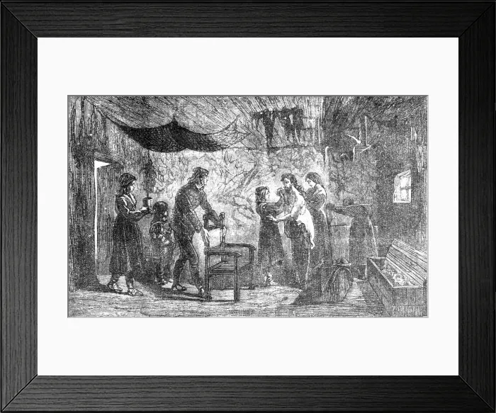 Framed Print : Reception of a guest in an Icelandic family; An Icelanders Notes on Iceland, 1875. Creator: Unknown Framed Print : Reception of a guest in an Icelandic family; An Icelanders Notes on Iceland, 1875. Creator: Unknown