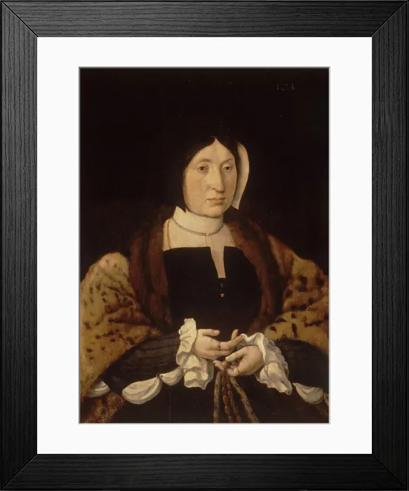 Framed Print : Portrait of a Woman in a Leopard Cloak, c1545. Creator: Jan Cornelisz Vermeyen Framed Print : Portrait of a Woman in a Leopard Cloak, c1545. Creator: Jan Cornelisz Vermeyen