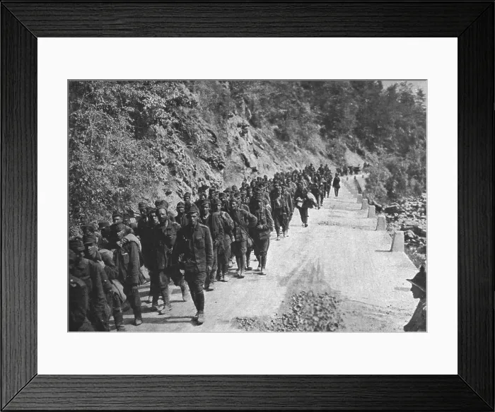 Framed Print : Italian Offensive of Isonzo; A Column of Austrian Prisoners, 1917. Creator: Unknown Framed Print : Italian Offensive of Isonzo; A Column of Austrian Prisoners, 1917. Creator: Unknown