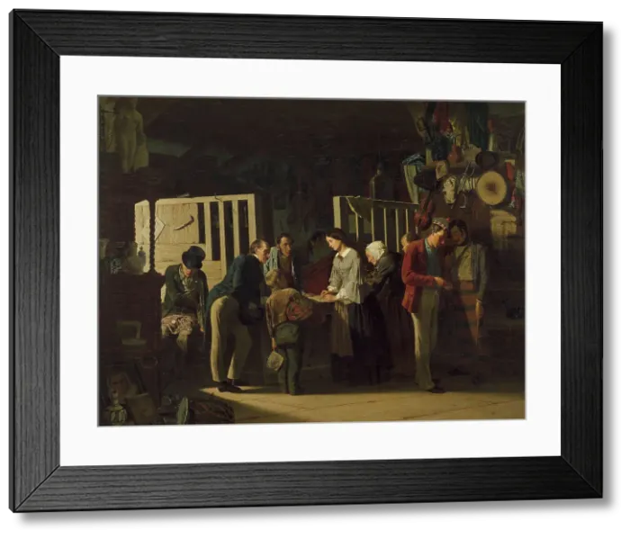 Framed Print : The Pawn Shop II, 1859. Creator: Carl Henrik Unker Framed Print : The Pawn Shop II, 1859. Creator: Carl Henrik Unker