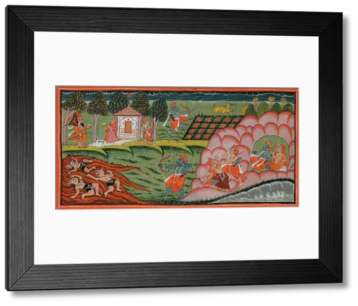 Framed Print : Episodes in the Panchavati Forest, Folio from a Ramayana (Adventures of Rama), between 1775 and 1800 Creator: Unknown Framed Print : Episodes in the Panchavati Forest, Folio from a Ramayana (Adventures of Rama), between 1775 and 1800 Creator: Unknown