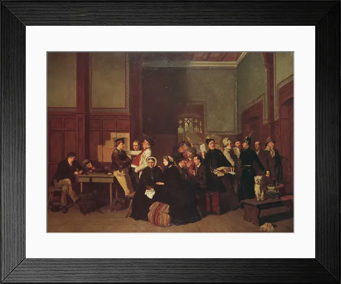Framed Print : Third-Class Waiting-Room II, 1865. Creator: Carl Henrik Unker Framed Print : Third-Class Waiting-Room II, 1865. Creator: Carl Henrik Unker