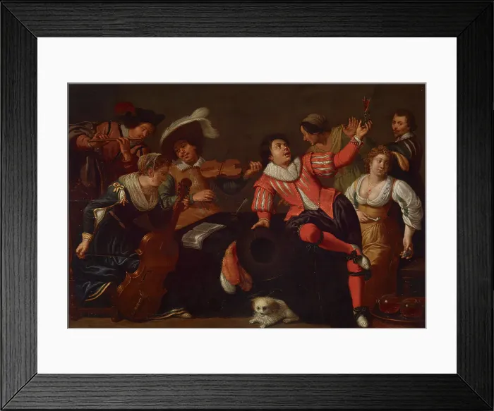 Framed Print : Merry Company, c1630. Creator: Jan van Bijlert Framed Print : Merry Company, c1630. Creator: Jan van Bijlert