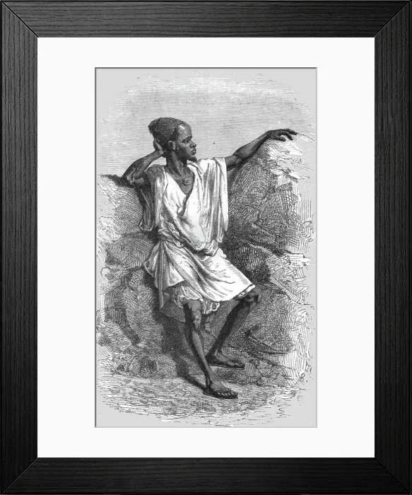 Framed Print : San-farba, a griot of Segou; Journey from the Senegal to the Niger, 1875. Creator: Unknown Framed Print : San-farba, a griot of Segou; Journey from the Senegal to the Niger, 1875. Creator: Unknown