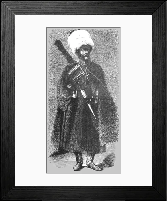 Framed Print : Cossack of the Line; The Caucasus, 1875. Creator: Unknown Framed Print : Cossack of the Line; The Caucasus, 1875. Creator: Unknown