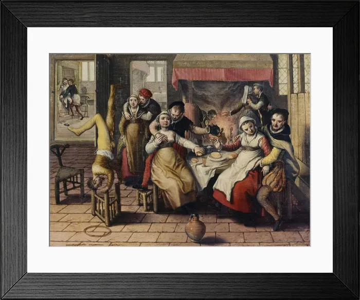 Framed Print : Brothel, 1562. Creator: Joachim Beuckelaer