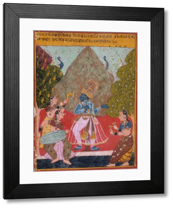 Framed Print : Vasanta Ragini, Second Wife of Dipak Raga, Folio from a Ragamala... between c1675 and c1700. Creator: Unknown Framed Print : Vasanta Ragini, Second Wife of Dipak Raga, Folio from a Ragamala... between c1675 and c1700. Creator: Unknown