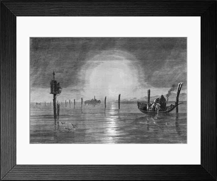 Framed Print : View in the Lagoon of Venice; The River Basin of the Po, and the Lagoons of the Adriatic, 1875. Creator: Unknown Framed Print : View in the Lagoon of Venice; The River Basin of the Po, and the Lagoons of the Adriatic, 1875. Creator: Unknown