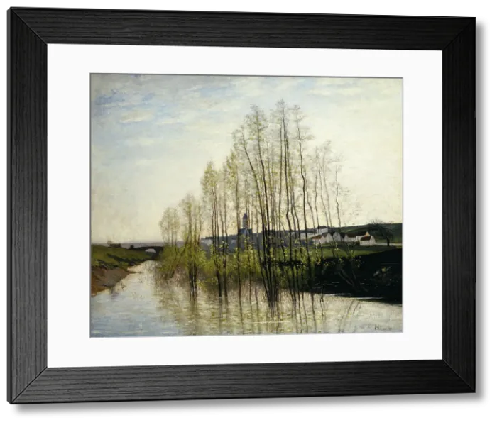 Framed Print : River Landscape, Champagne, 1876. Creator: Carl Fredrik Hill Framed Print : River Landscape, Champagne, 1876. Creator: Carl Fredrik Hill