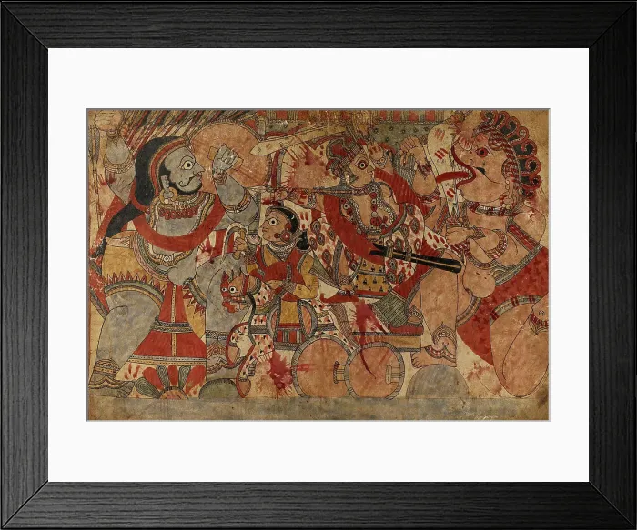 Framed Print : Fight with Ghatotkacha, Scene From the Story of Babhruvahana... c1850. Creator: Unknown Framed Print : Fight with Ghatotkacha, Scene From the Story of Babhruvahana... c1850. Creator: Unknown
