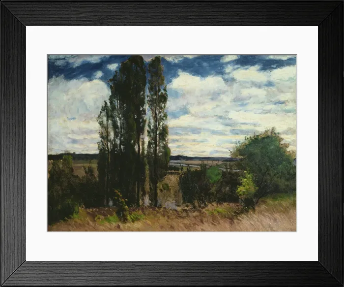 Framed Print : Seine. Landscape with Poplars, 1877. Creator: Carl Fredrik Hill Framed Print : Seine. Landscape with Poplars, 1877. Creator: Carl Fredrik Hill