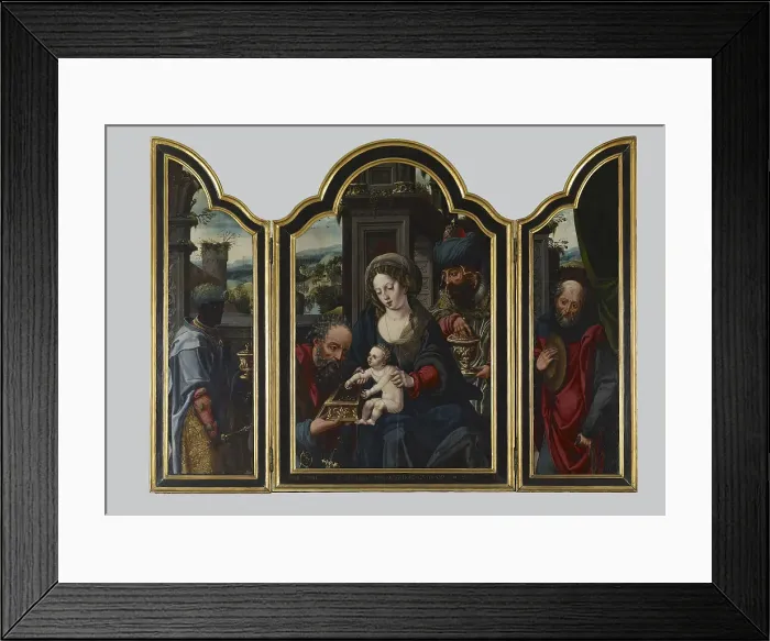 Framed Print : Adoration of the Magi, 1540-1549. Creator: Pieter Coecke van Aelst Framed Print : Adoration of the Magi, 1540-1549. Creator: Pieter Coecke van Aelst