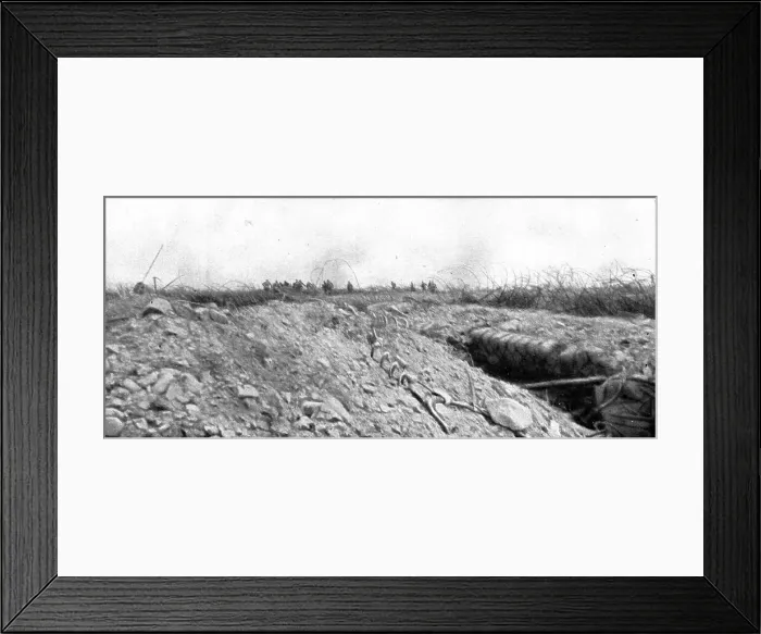 Framed Print : How to make a surprise attack; Crossing our network of razor wires.. 1917. Creator: Unknown Framed Print : How to make a surprise attack; Crossing our network of razor wires.. 1917. Creator: Unknown