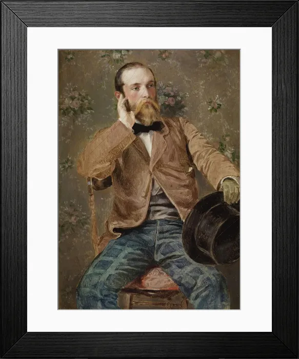 Framed Print : Self-Portrait with Flowered Wallpaper, 1848-1850 (?). Creator: Richard Caton Woodville Framed Print : Self-Portrait with Flowered Wallpaper, 1848-1850 (?). Creator: Richard Caton Woodville