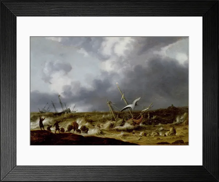 Framed Print : Shipwreck in a Storm, 1629. Creator: Willem Van Diest Framed Print : Shipwreck in a Storm, 1629. Creator: Willem Van Diest
