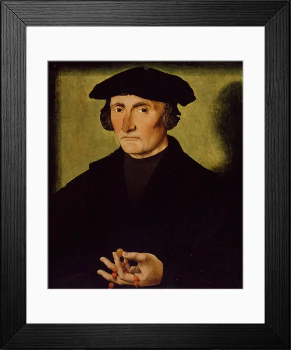 Framed Print : Portrait of a Man Holding a Rosary, 1510-1520. Creator: Unknown Framed Print : Portrait of a Man Holding a Rosary, 1510-1520. Creator: Unknown