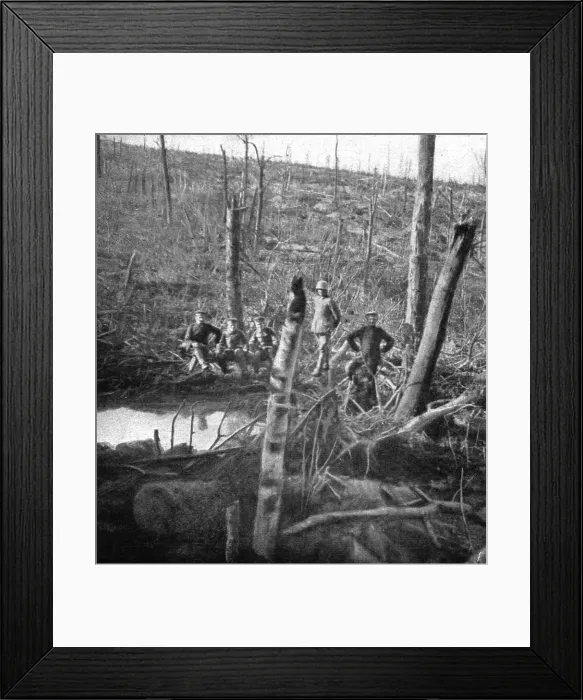 Framed Print : The Battle of La Malmaison; Before our artillery preparation: German soldiers... 1917. Creator: Unknown Framed Print : The Battle of La Malmaison; Before our artillery preparation: German soldiers... 1917. Creator: Unknown