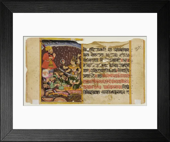 Framed Print : The Goddess in Battle (recto); The Goddess with Her Vanquished Foes (verso)... c1700. Creator: Unknown Framed Print : The Goddess in Battle (recto); The Goddess with Her Vanquished Foes (verso)... c1700. Creator: Unknown