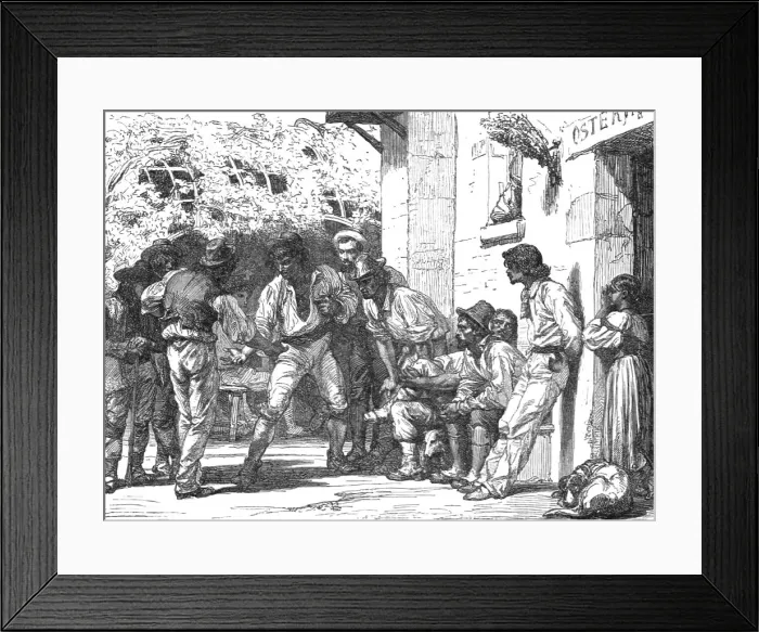 Framed Print : Romans playing at Mora; Rome and United Italy, 1875. Creator: Unknown Framed Print : Romans playing at Mora; Rome and United Italy, 1875. Creator: Unknown