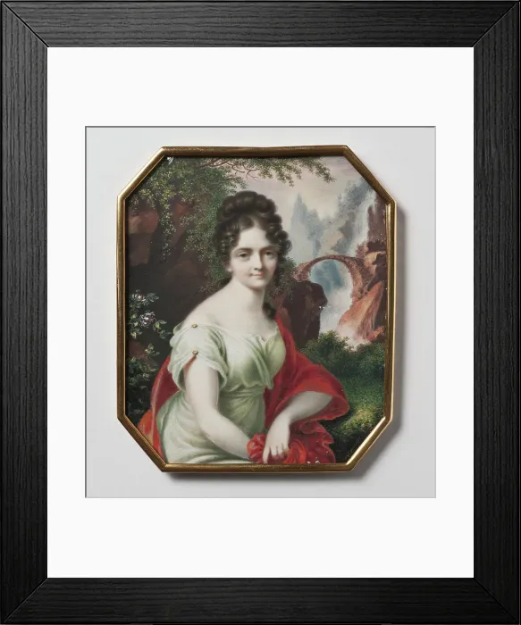 Framed Print : Unknown woman in landscape, c19th century. Creator: Carl Gottlob Schmeidlers Framed Print : Unknown woman in landscape, c19th century. Creator: Carl Gottlob Schmeidlers