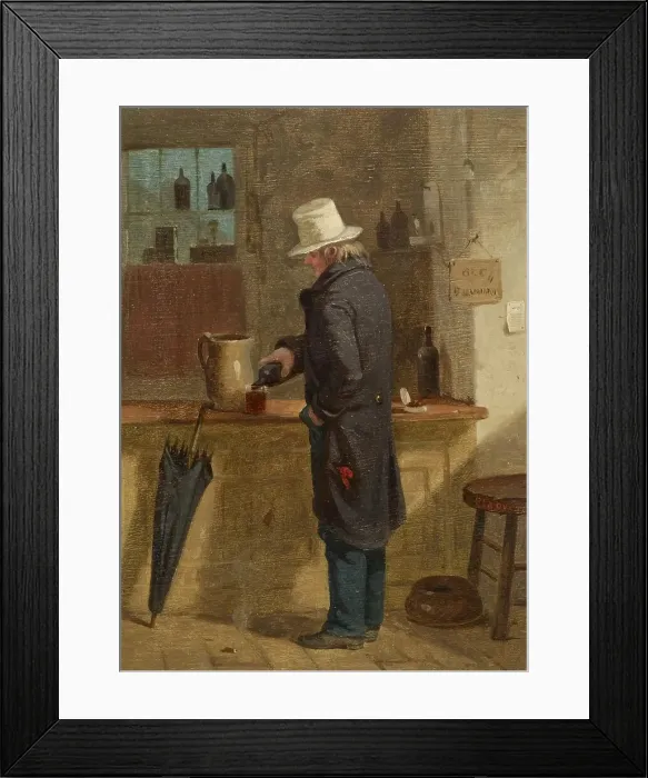 Framed Print : Man Pouring a Drink at a Bar, c1859. Creator: Charles Felix Blauvelt Framed Print : Man Pouring a Drink at a Bar, c1859. Creator: Charles Felix Blauvelt