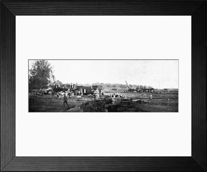 Framed Print : The Battle of La Malmaison; One of the high-powered heavy artillery batteries.. 1917. Creator: Unknown Framed Print : The Battle of La Malmaison; One of the high-powered heavy artillery batteries.. 1917. Creator: Unknown
