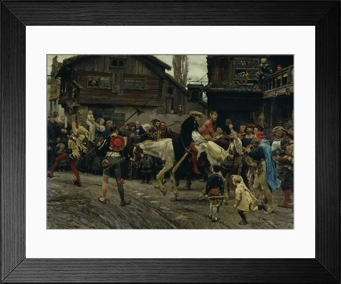 Framed Print : Peder Sunnanväder's and Mäster Knut's Ignominious Entry into Sthlm 1526, 1879. Creator: Carl Gustaf Hellqvist Framed Print : Peder Sunnanväder's and Mäster Knut's Ignominious Entry into Sthlm 1526, 1879. Creator: Carl Gustaf Hellqvist