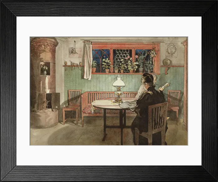 Framed Print : When the Children have Gone to Bed. From A Home (26 watercolours), c1900s. Creator: Carl Larsson Framed Print : When the Children have Gone to Bed. From A Home (26 watercolours), c1900s. Creator: Carl Larsson