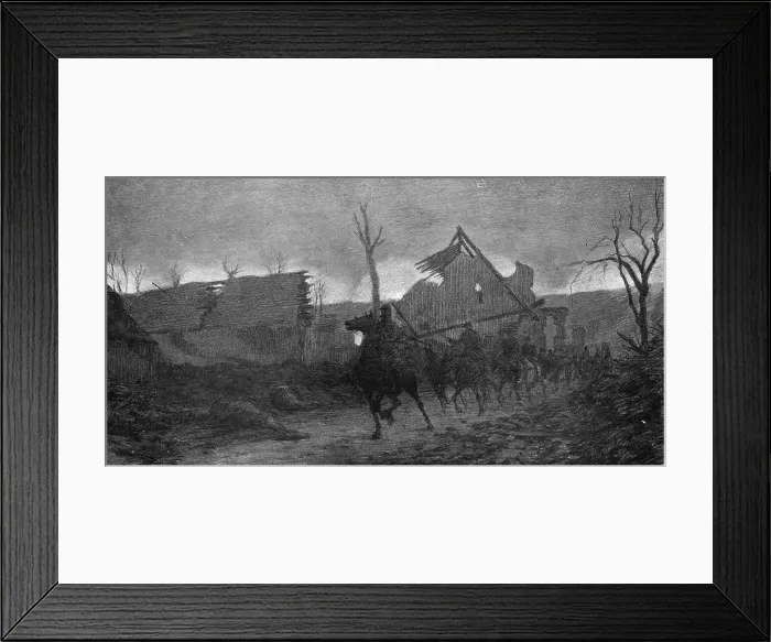 Framed Print : The Battle Seen by a Combatant; At nightfall, October 22, 1917, divisional artillery.. 1917 Creator: Unknown