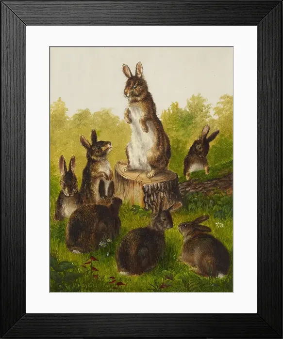 Framed Print : Rabbits, 1859. Creator: William Jacob Hays Framed Print : Rabbits, 1859. Creator: William Jacob Hays