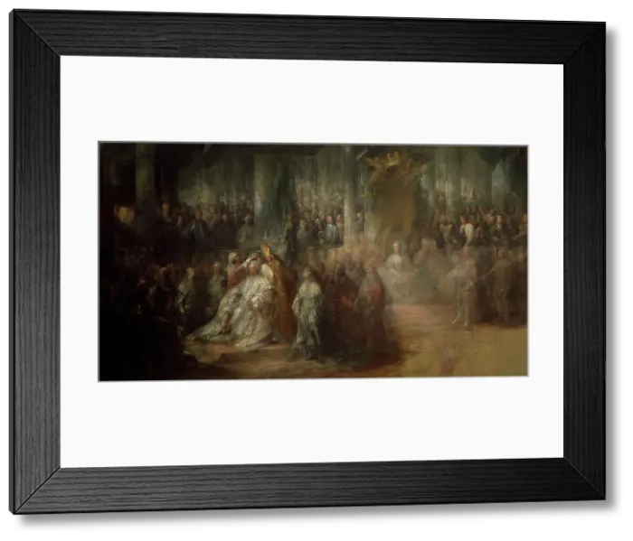 Framed Print : The Coronation of King Gustav III of Sweden. Uncompleted, from 1782 until 1793. Creator: Carl Gustaf Pilo